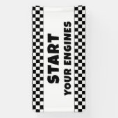 Banderoles Start Your Engines Welcome Banner | Racing Birthda (Verticale)