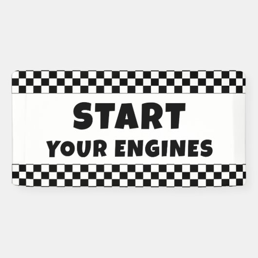 Banderoles Start Your Engines Welcome Banner | Racing Birthda (Horizontal)