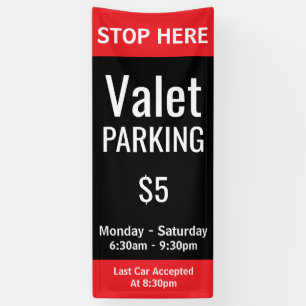 Banderoles Stationnement Valet Personnalisé