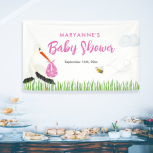 Banderoles Stores rustique avec Baby shower de fille d'abeill