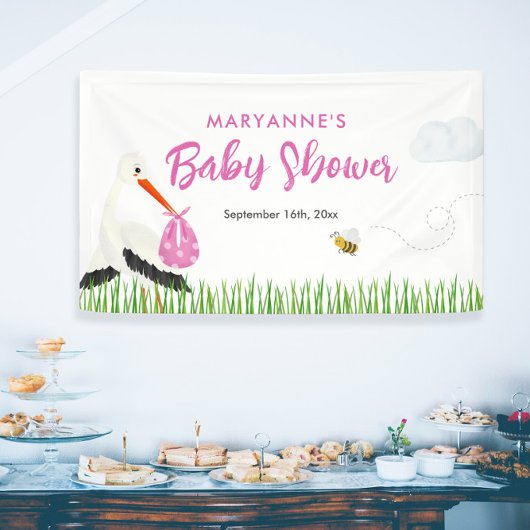 Banderoles Stores rustique avec Baby shower de fille d'abeill
