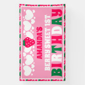 Banderoles Strawberry First Birthday Celebration (Verticale)