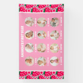 Banderoles Strawberry First Birthday Celebration Milestone (Verticale)