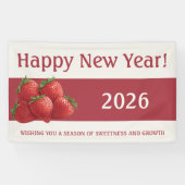 Banderoles Strawberry New Year's Eve Red (Horizontal)