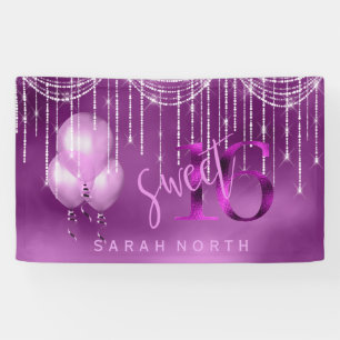 Banderoles String Lights & Balloons Sweet 16 Orchid ID473