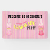 Banderoles Stripes, Pink Lemonade Birthday (Horizontal)