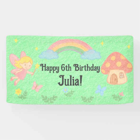 Banderoles Style Crayon modifiable - Forêt de champignons poi (Horizontal)