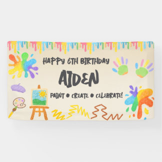 Banderoles Style Crayon Modifiable – Peinture et Palette Arti