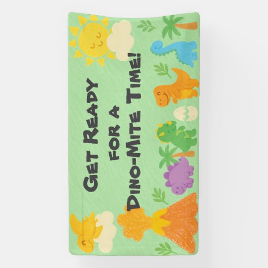 Banderoles Style de crayon modifiable – Anniversaire Dino-Roa (Verticale)