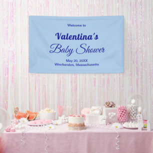 Banderoles Style de typographie Minimaliste Baby Shower Bleu