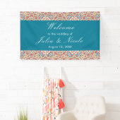 Banderoles Style géométrique Étincelles Mariage métallique en (En situation)