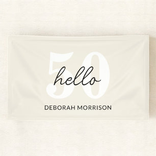 Banderoles Style minimal Beige moderne 50e anniversaire