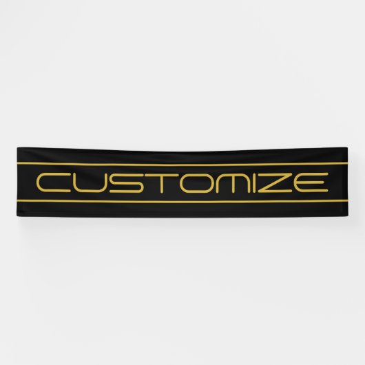 Banderoles Style moderne Editable Or Texte & Grilles (Horizontal)