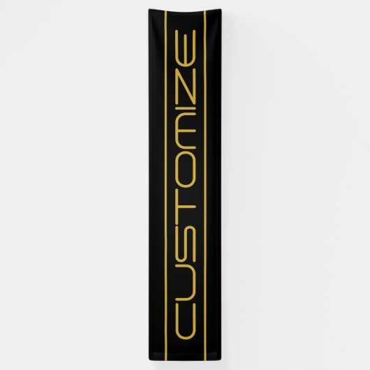 Banderoles Style moderne Editable Or Texte & Grilles (Vertical)