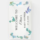 Banderoles Stylish Dinosaur Baby Shower White (Vertical)