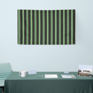 Banderoles Stylish Vintage Olive Sage Vert Noir 3D Rayé