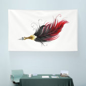 Banderoles Stylo rouge en plumes avec nib or (Salon professionnel)