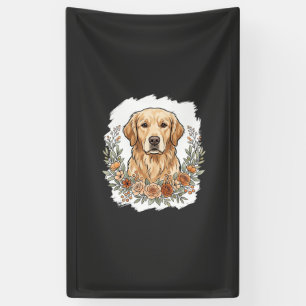 Banderoles Sublimation Retriever Doré Floral