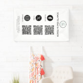 Banderoles Suivez-nous Social Media QR Code Entreprise (En situation)