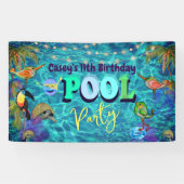 Banderoles Summer Pool Fun Party I Cool Anniversaire (Horizontal)