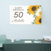 Banderoles Sunflower Daisies Joyeux 50e anniversaire n'import (Salon professionnel)