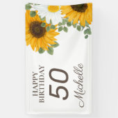 Banderoles Sunflower Daisies Joyeux 50e anniversaire n'import (Vertical)