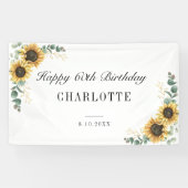 Banderoles Sunflower Eucalyptus Floral 60e anniversaire (Horizontal)