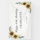 Banderoles Sunflower Eucalyptus Floral 60e anniversaire (Vertical)