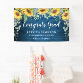 Banderoles Sunflower Eucalyptus Rustic Graduate (En situation)