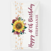 Banderoles Sunflower Floral Lights 40e fête d'anniversaire (Vertical)
