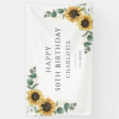 Banderoles Sunflower florale Eucalyptus 50e anniversaire (Vertical)