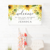Banderoles Sunflower Garden Vinyl Anniversaire de bienvenue (En situation)