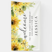 Banderoles Sunflower Garden Vinyl Anniversaire de bienvenue (Vertical)