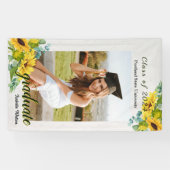 Banderoles Sunflower Photo Script Graduation Party (Horizontal)