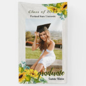 Banderoles Sunflower Photo Script Graduation Party (Vertical)