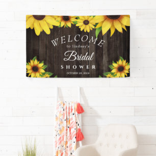 Banderoles Sunflower Rustic Bois String Fête des mariées