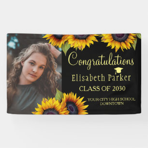 Banderoles Sunflowers PHOTO or graduation félicitations