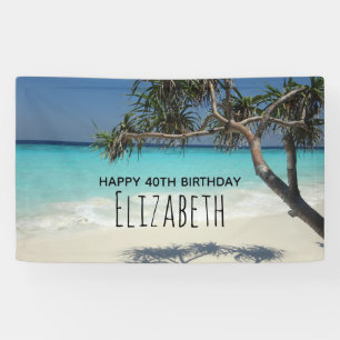 Banderoles Sunny Tropical Beach Ocean Paradise Anniversaire