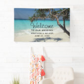 Banderoles Sunny Tropical Beach Ocean Paradise Mariage (En situation)