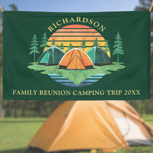 Banderoles Sunset Forest Camping Green Custom Family Reunion