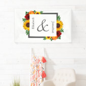 Banderoles Sunset Sunflower Rose Floral Mariage (En situation)