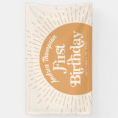 Banderoles Sunshine Boho Jaune premier anniversaire (Vertical)