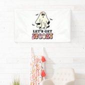 Banderoles super Ghost retro Halloween Anniversaire (En situation)