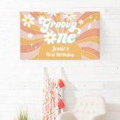 Banderoles Super One Boho Retro Daisy Sunshine 1er anniversai (En situation)