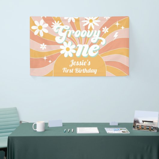 Banderoles Super One Boho Retro Daisy Sunshine 1er anniversai (Salon professionnel)