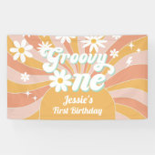 Banderoles Super One Boho Retro Daisy Sunshine 1er anniversai (Horizontal)