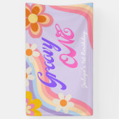 Banderoles Super One Retro Rainbow 1er anniversaire (Vertical)