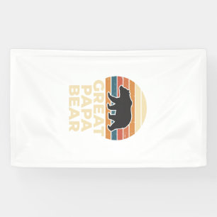 Banderoles Super Papa Ours Rétro Coucher de Soleil Vintage De