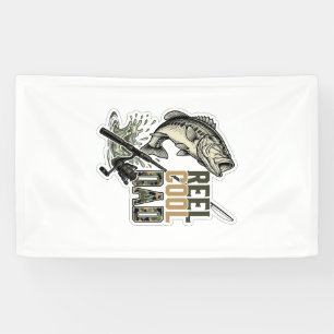 Banderoles Super Papa Pêche à la Ligne Gravure Vintage Desig