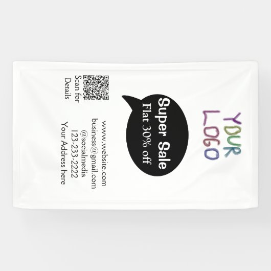 Banderoles super-vente escompte d'entreprise numérisation cod (Horizontal)